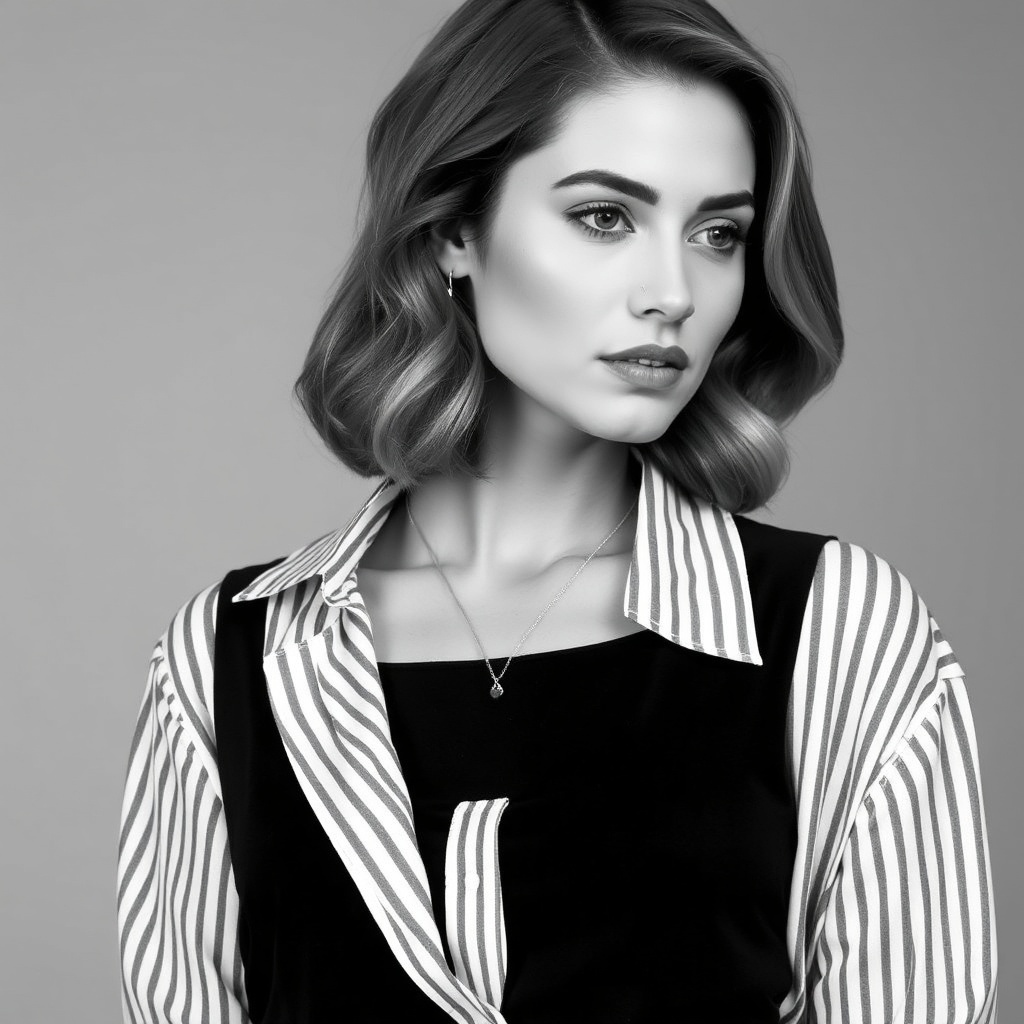 Portrait Woman Wavy Art