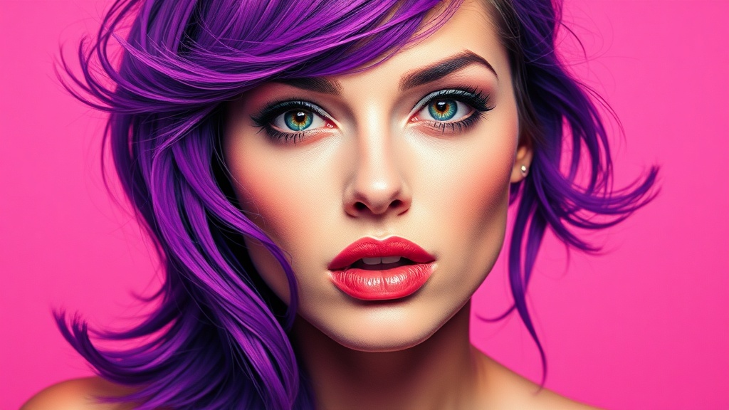 Portrait Purple Hair, Art