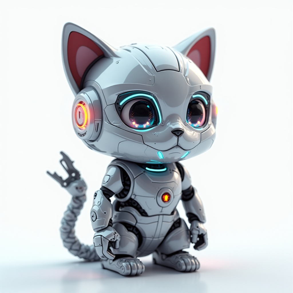 Cyberpunk-style Cute Mechanic Art