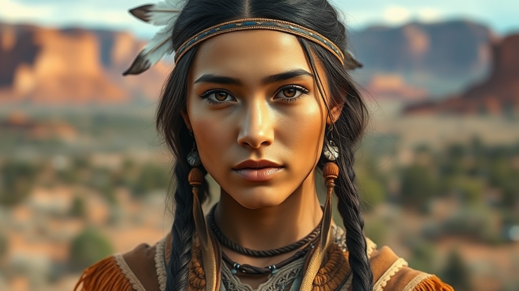 Portrait Beautiful Native Art