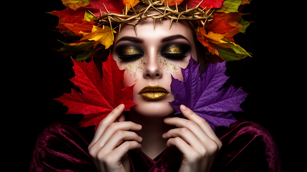 Ethereal Woman With Autumn Leaves Crown