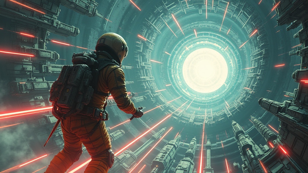 Spacesuited Girl Navigating Art