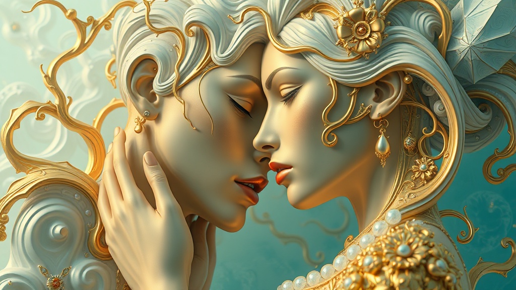 Hyper-realistic Sci-fi Romantic Artwork