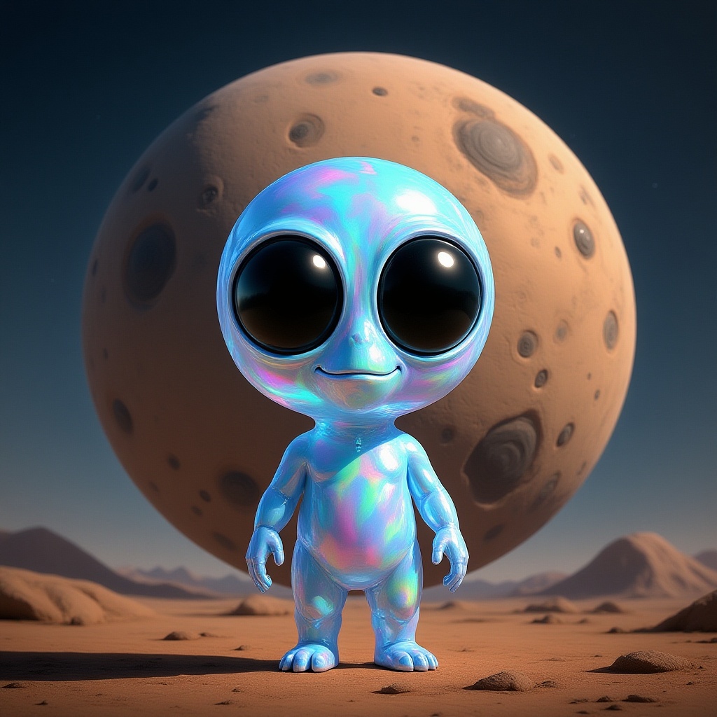AI Alien Shimmering Design