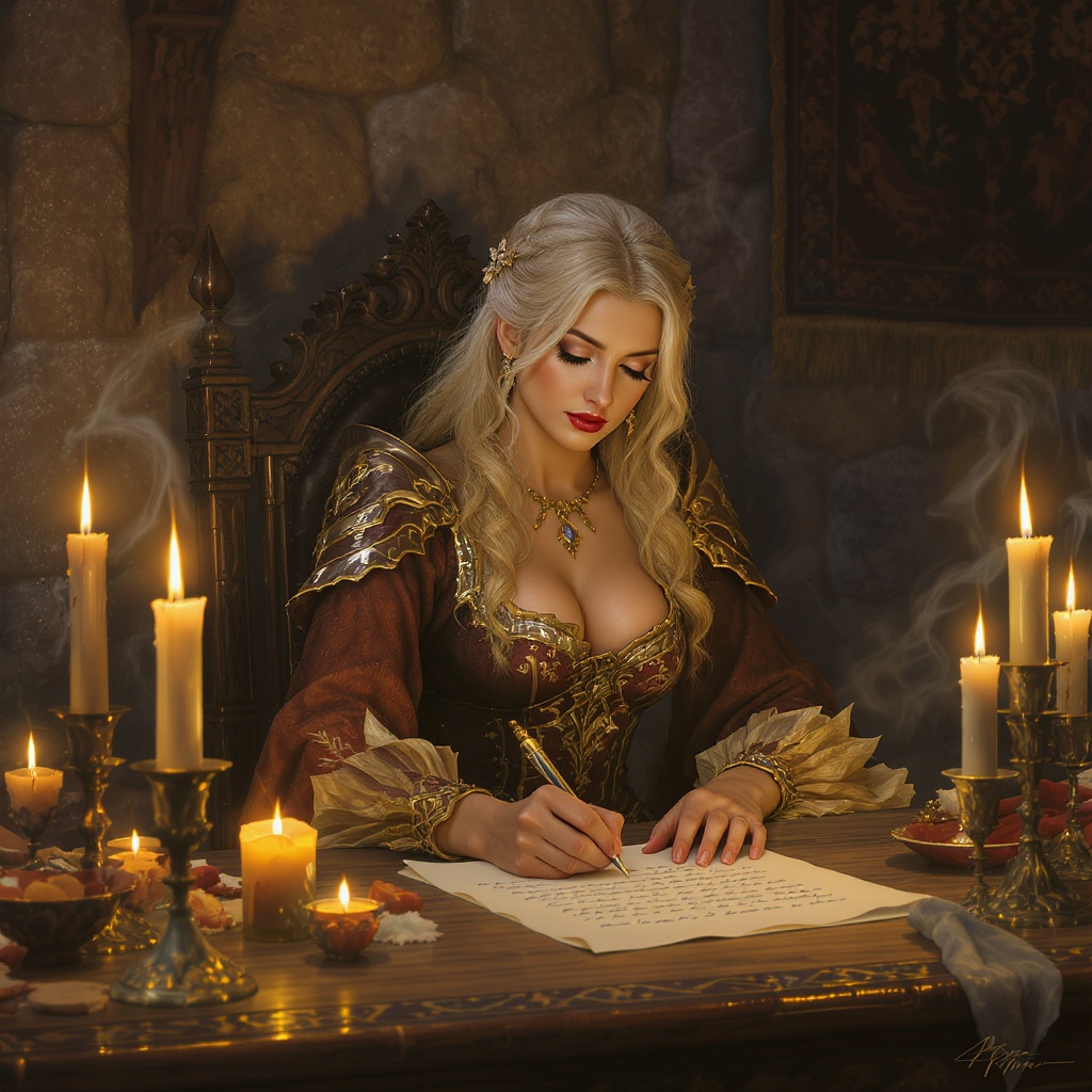 Blonde Woman Attire Art