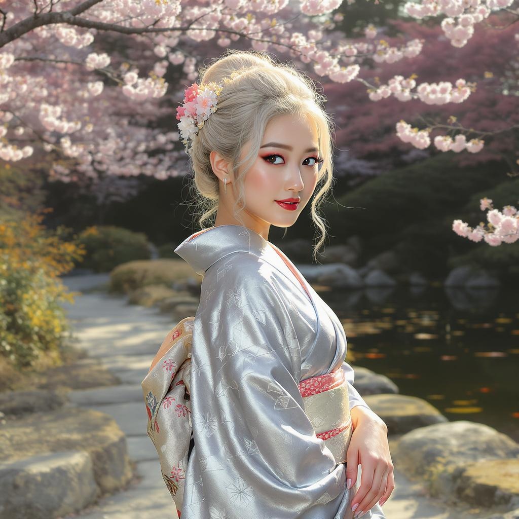Asian Woman Blonde Artwork