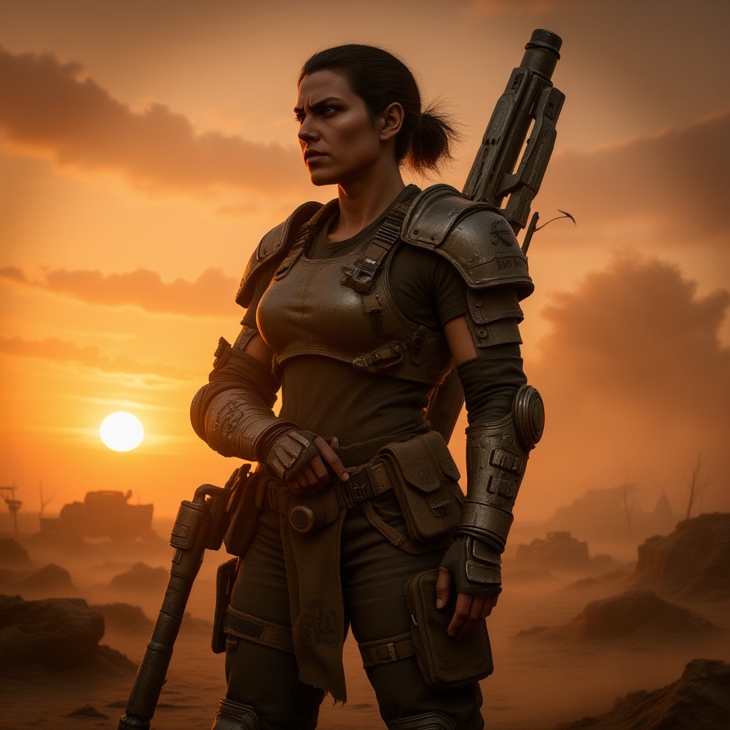 Armored Woman Stands Art