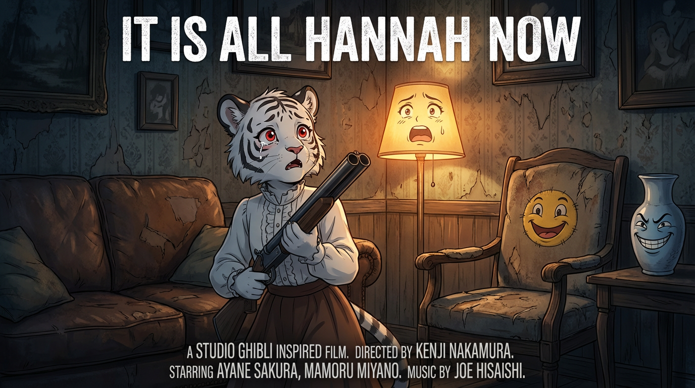 Frightened Anthropomorphic Tiger Girl With Shotgun
