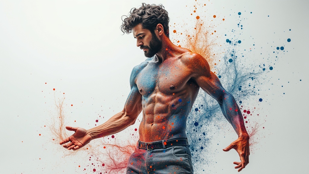 the male form in the style of Emmanuelle Moureaux