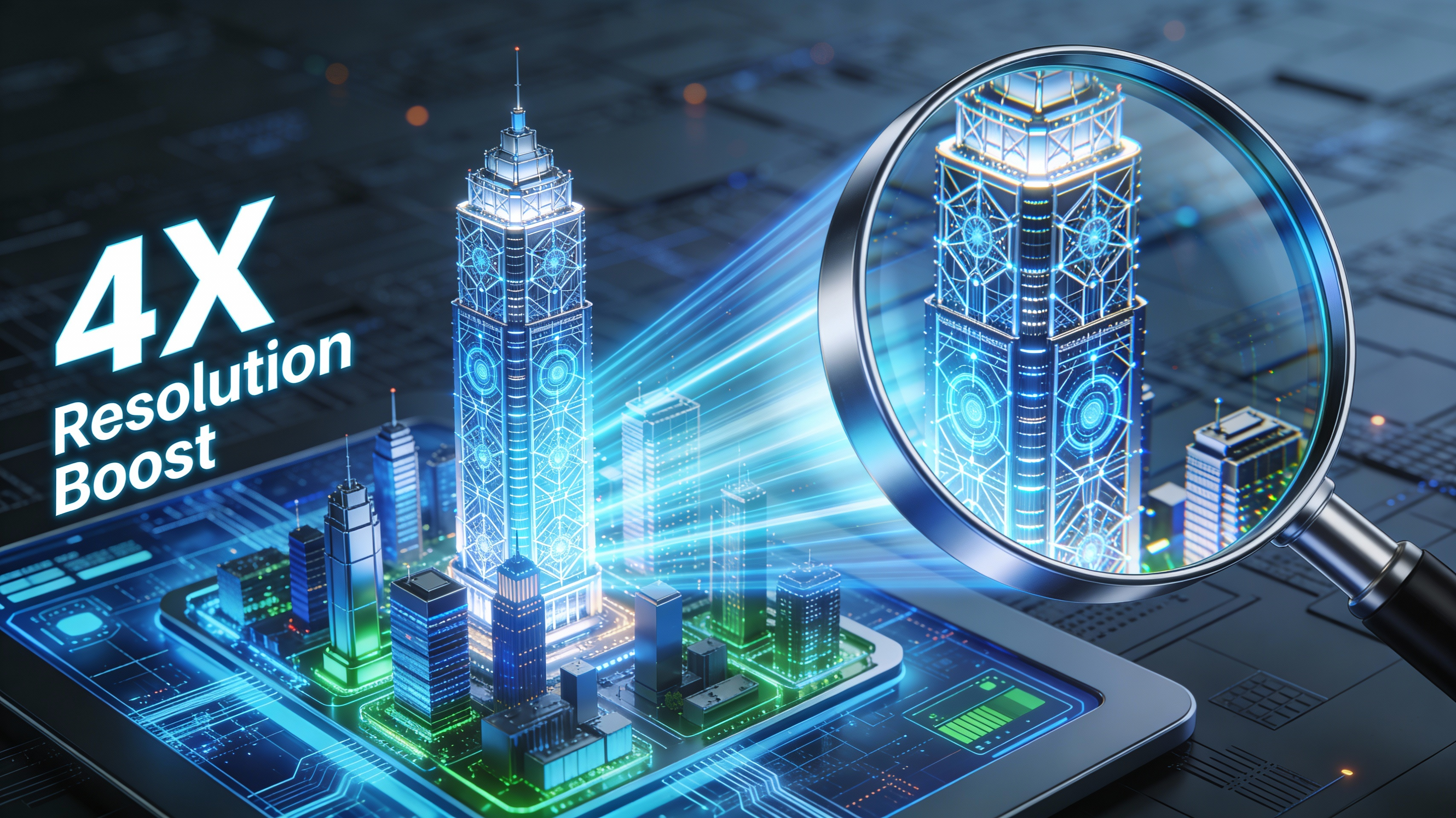 High-Resolution Detail with Advanced Upscaling - Feature illustration