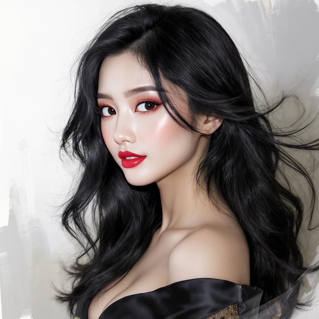 Portrait Woman Black Artwork