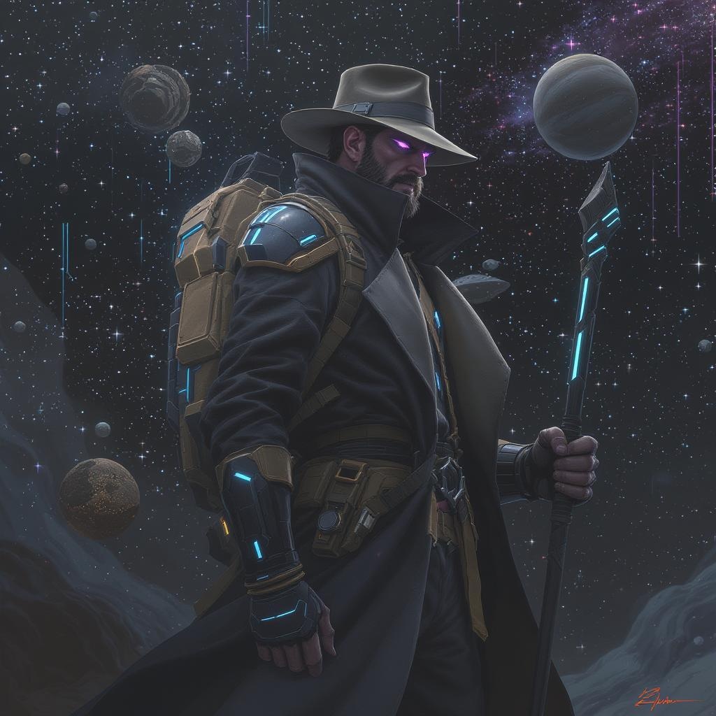 Futuristic Galaxy Explorer Art