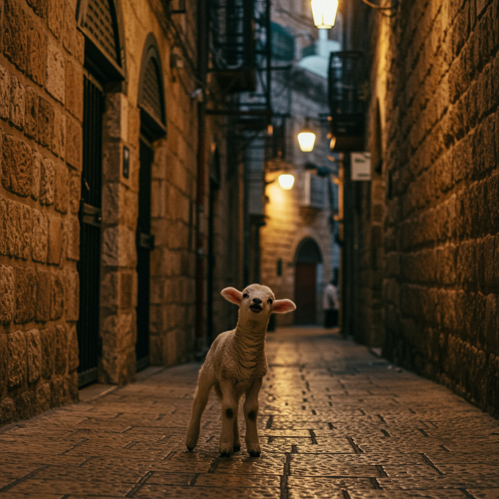 Baby Lamb Frolicking Art