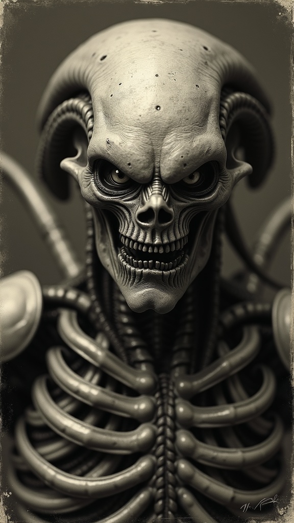 Portrait Xenomorph Warrior Art