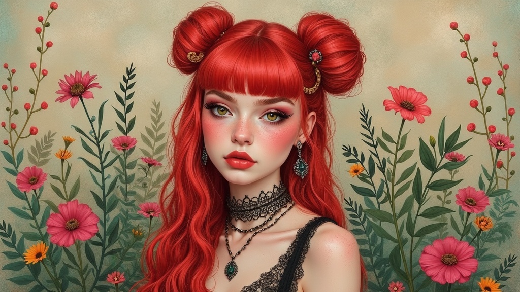 Portrait 80s Punk Artwork