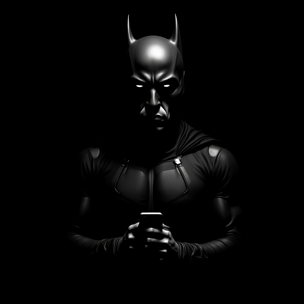 Batman Gripping Captured Art