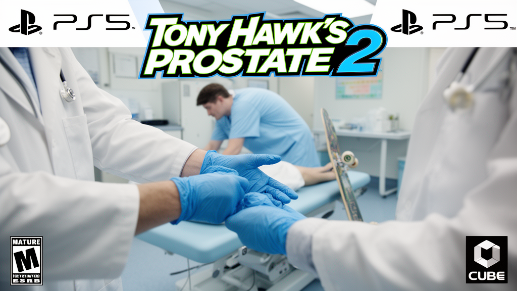 Doctor Preparing For Humorous Prostate Exam