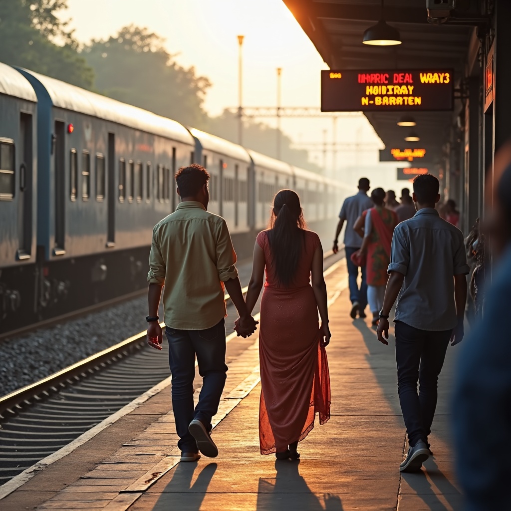 Man Came To Receive His Wife At India Village Railway
