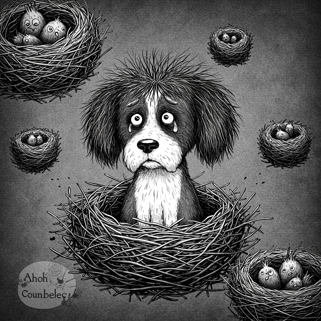 Illustration Messy Hair, Art