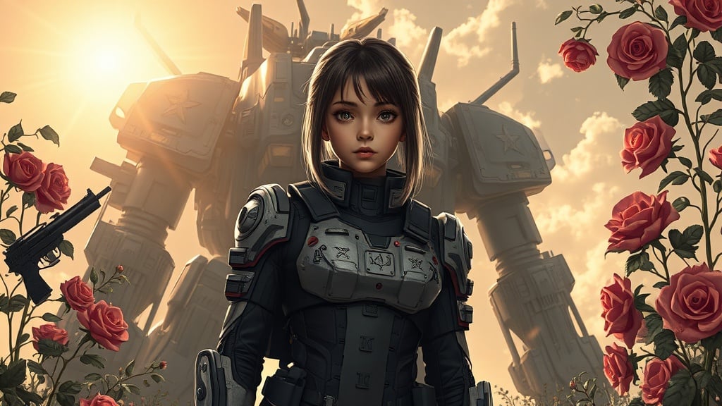 Young Heroine Futuristic Artwork