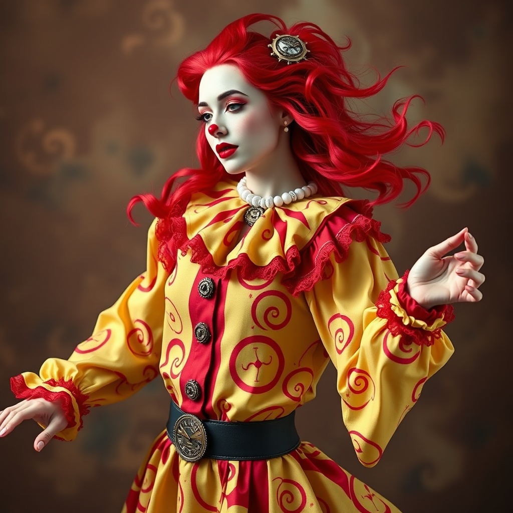 Woman Ensemble Red Art