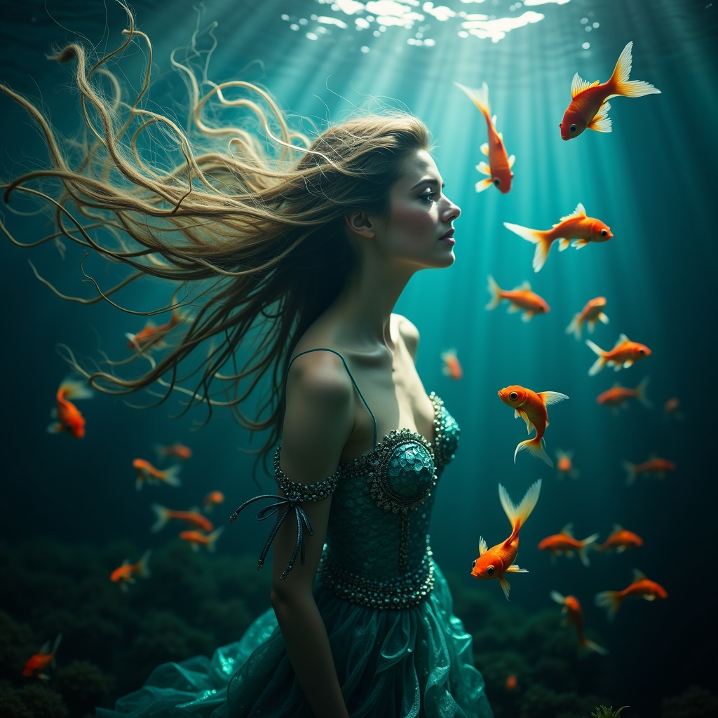 Portrait Mermaid Surrounded Artwork