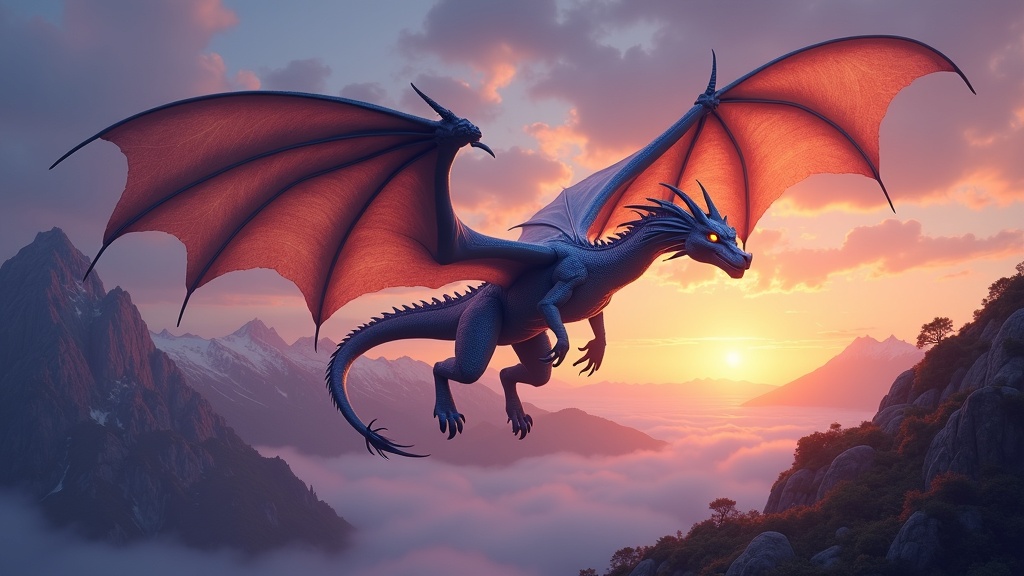 Fantasy Dragon Soaring Art