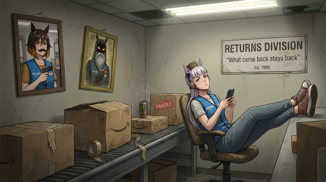 Anime Girl Relaxing In Grungy Warehouse