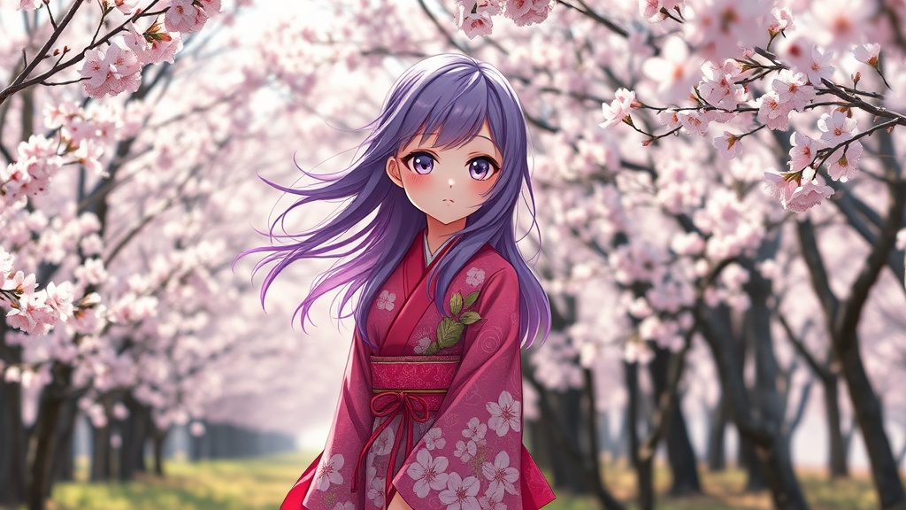 Girl Purple Hair Artwork