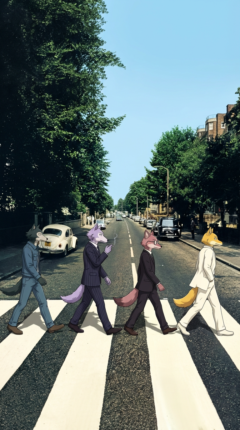Anthropomorphic Animals Crossing Abbey Road