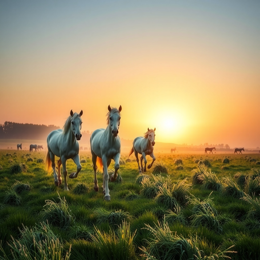 Will Horses Running In Grassland