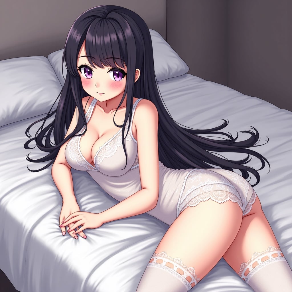 Masterpiece Best Quality 1girl Long Black Hair With Bangs Pale