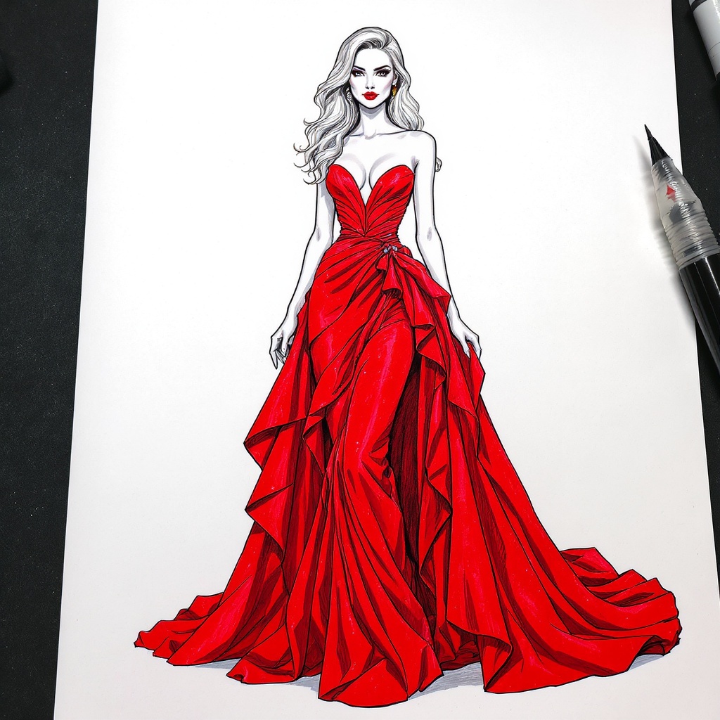 Coloring Book-style Fashion Art