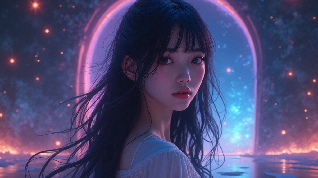 Solitary Girl, Gazing Art