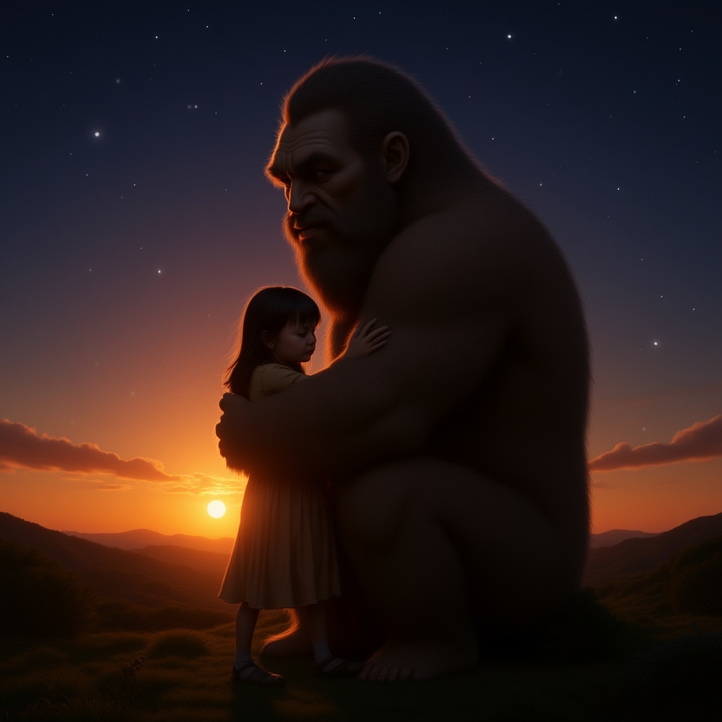 Giant Cradling Girl, Artwork