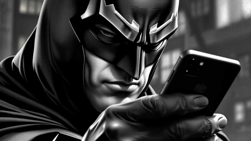 Batman Gripping Captured Artwork