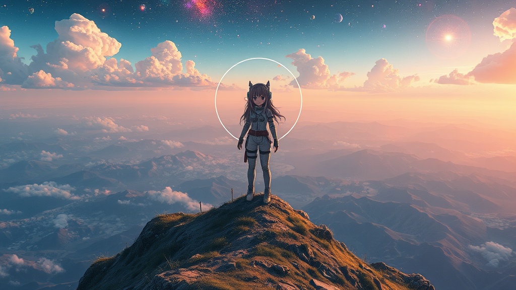 Space Girl Standing Art