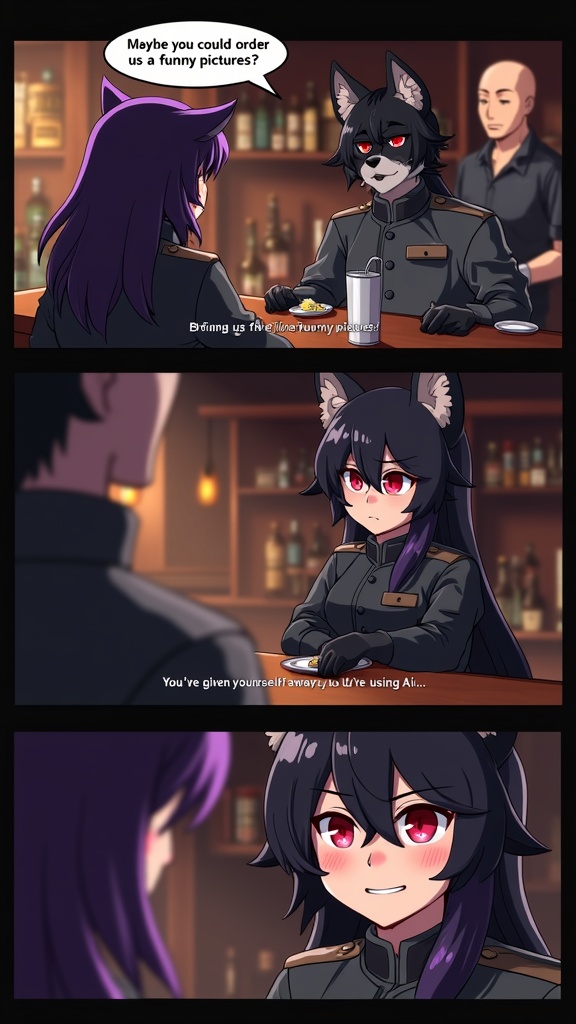 Furry Characters In Military Uniforms At Bar