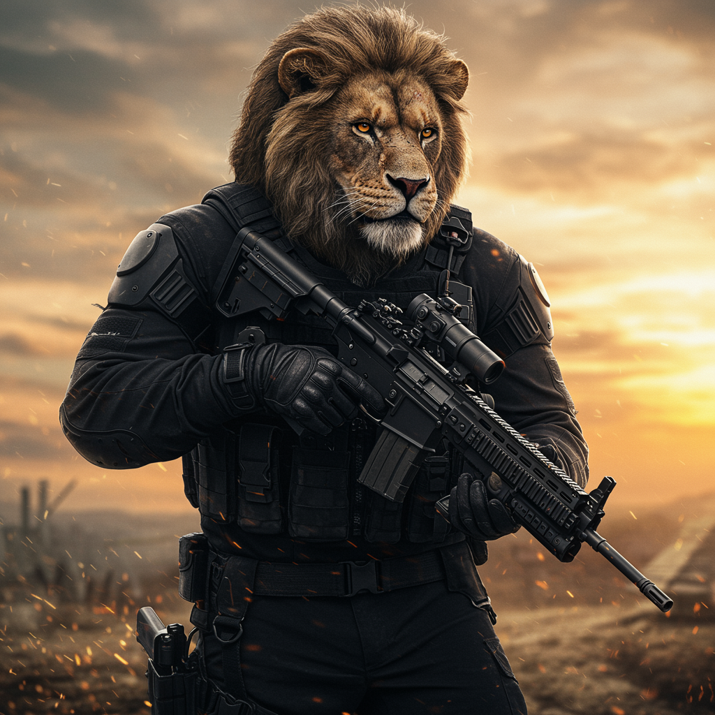 Battle-hardened Lion Donning Art