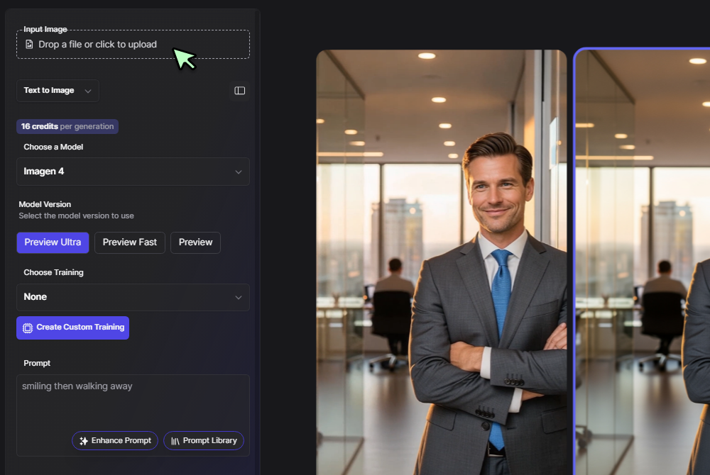 Upload or generate media