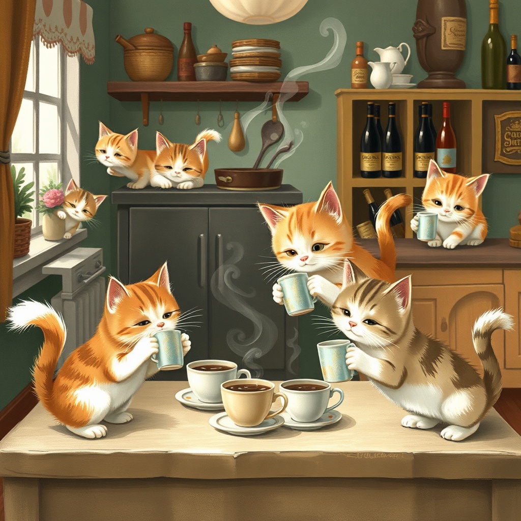 AI Whimsical Kittens Design