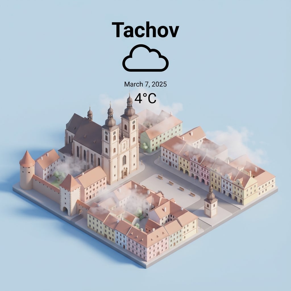 City Tachov Czech Present A Clear 45 Top Down Isometric