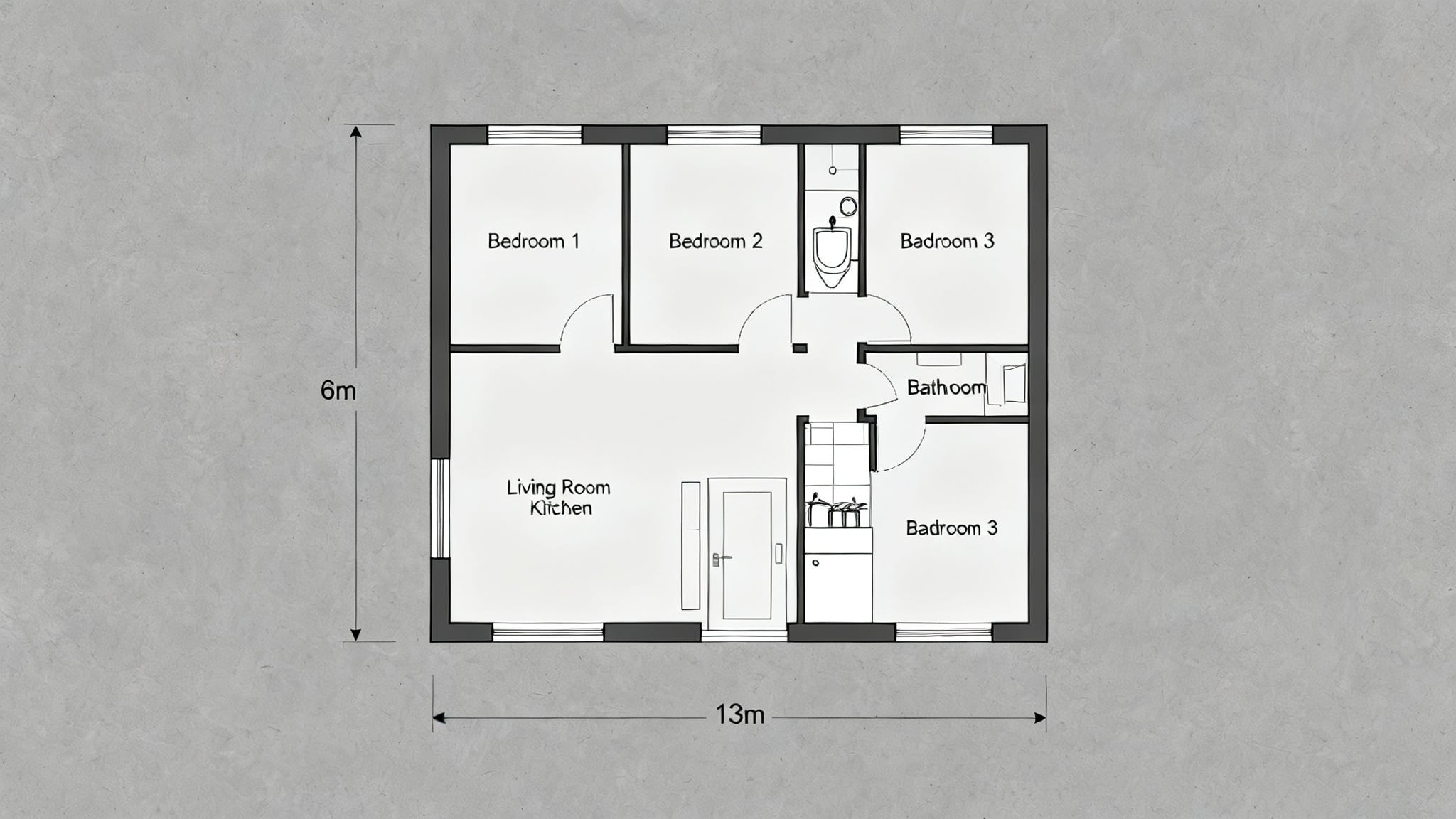 Create A Floor Plan For A Rectangular House With Approximate