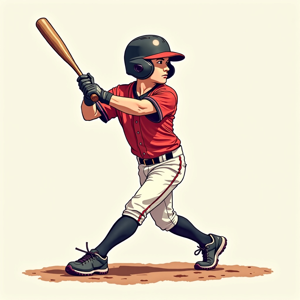 Draw An Image Taiwanese Baseball Player Hiting Home Run