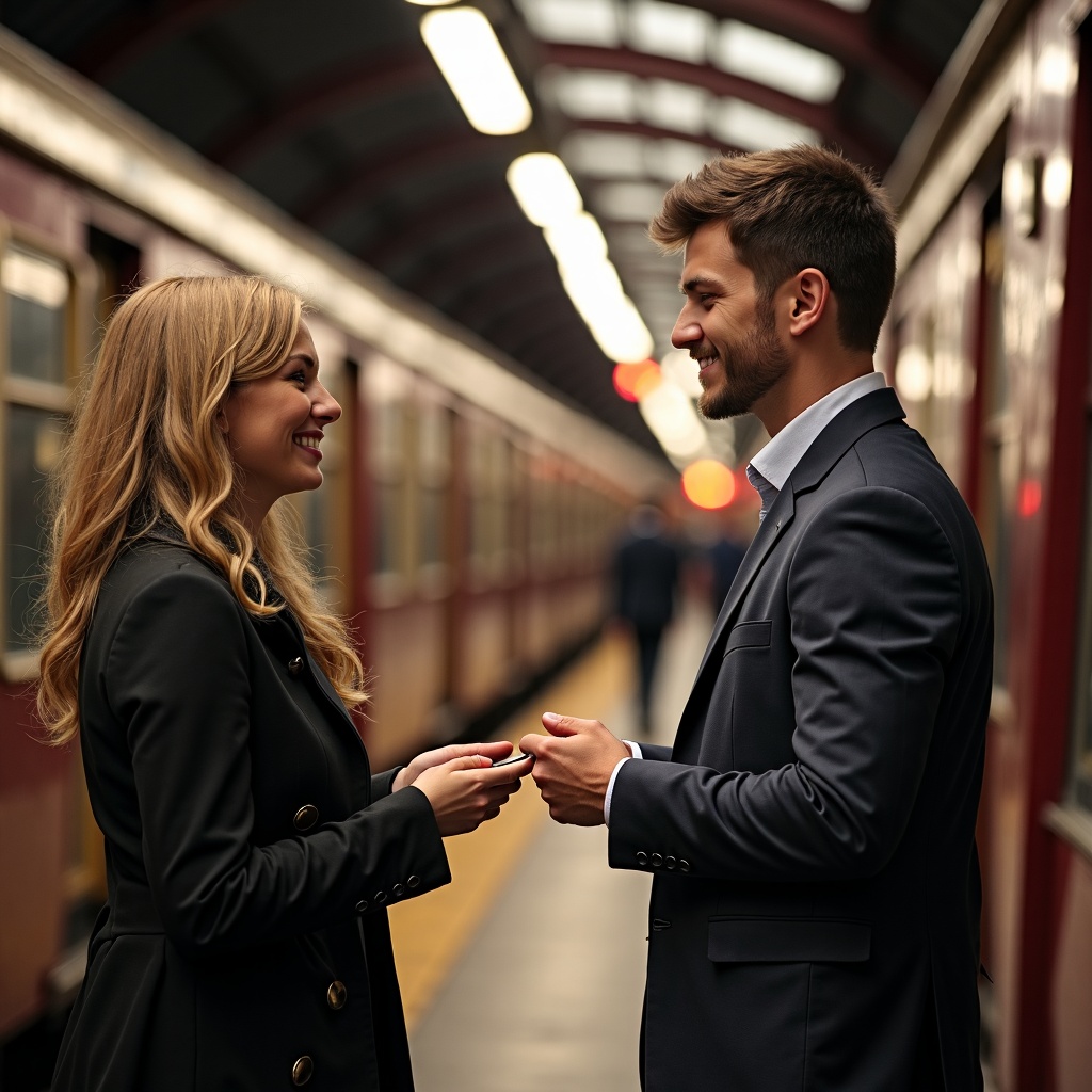 Generate An Photo Man Came To Receive His Beloved At