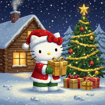 hello kitty christmas pfp