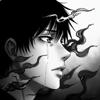 black and white anime pfp