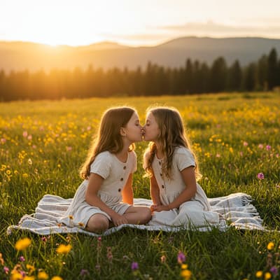 girls kissing