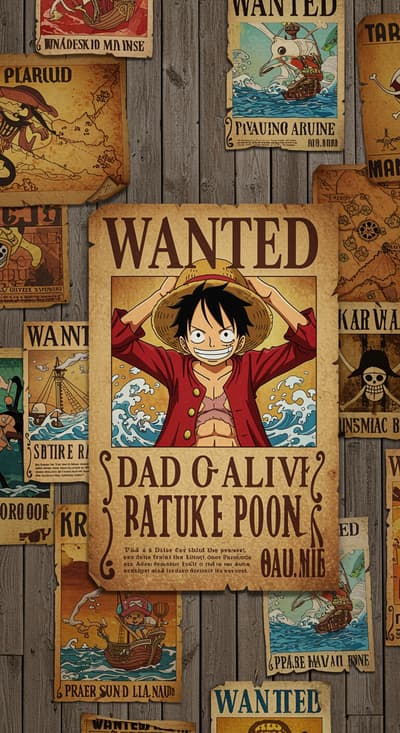 luffy wanted poster