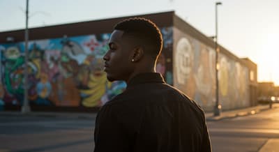 low taper fade black male